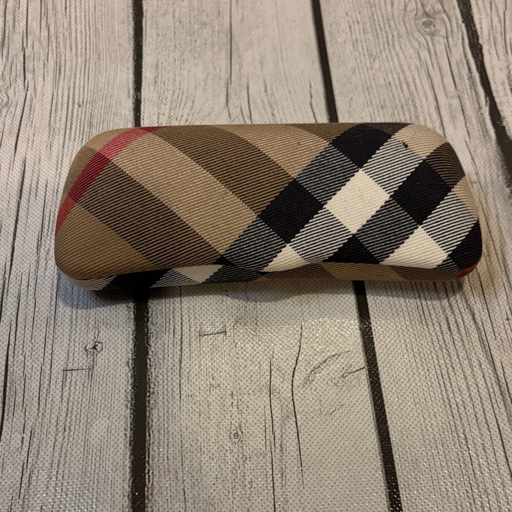 Burberry Plaid Sunglasses Case - Brown, Black, Red